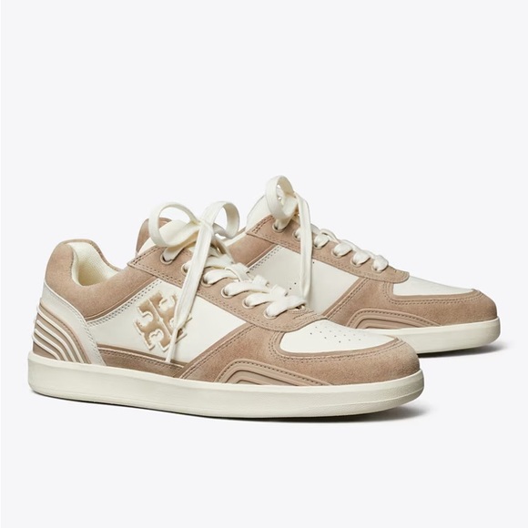 Tory Burch Clover Court Cream and Tan Sneakers - Picture 9 of 9